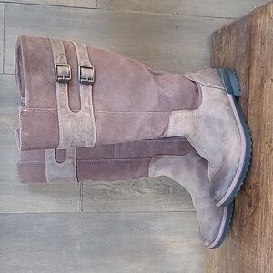 UGG Boots Women's sz 8 Zarina Tall Brown Leather/Suede Waterproof Knee High Boot